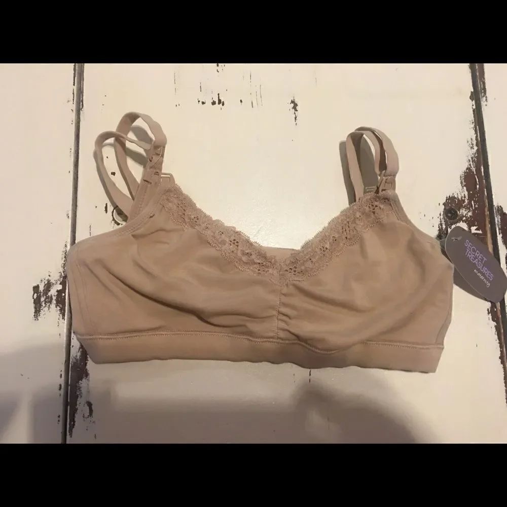 Secret Treasures small maternity nursing bra beige wireless